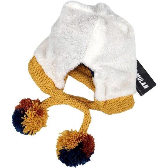 Women Yellow blue Winter Peruvian Cover Ears Beanie Hat Ear Flaps Sherp Ski Snow - Picture 4 of 9